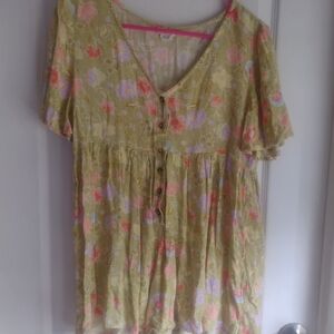 Billabong Green Floral Romper